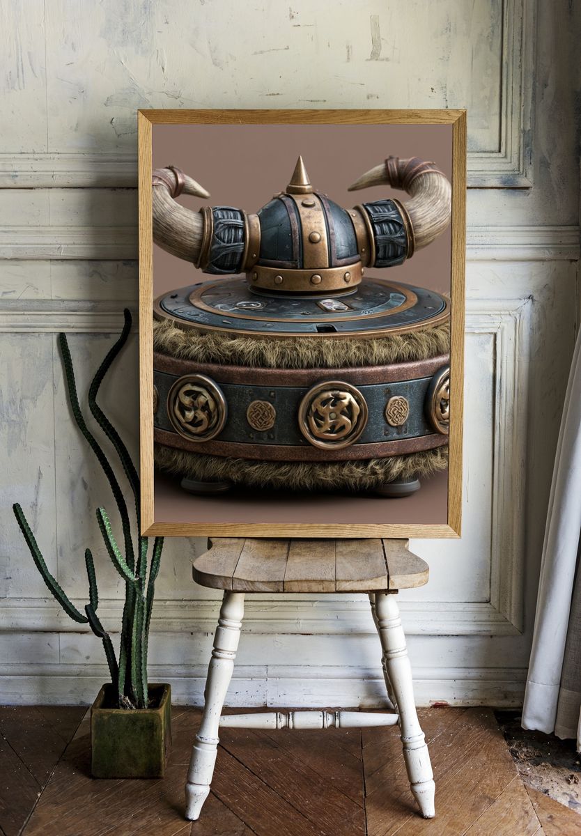 Viking Helmet Sculpture Poster. — room view 1
