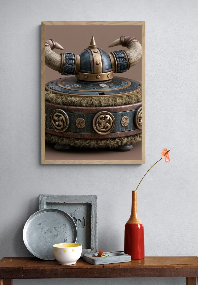 Viking Helmet Sculpture Poster. — room view 3
