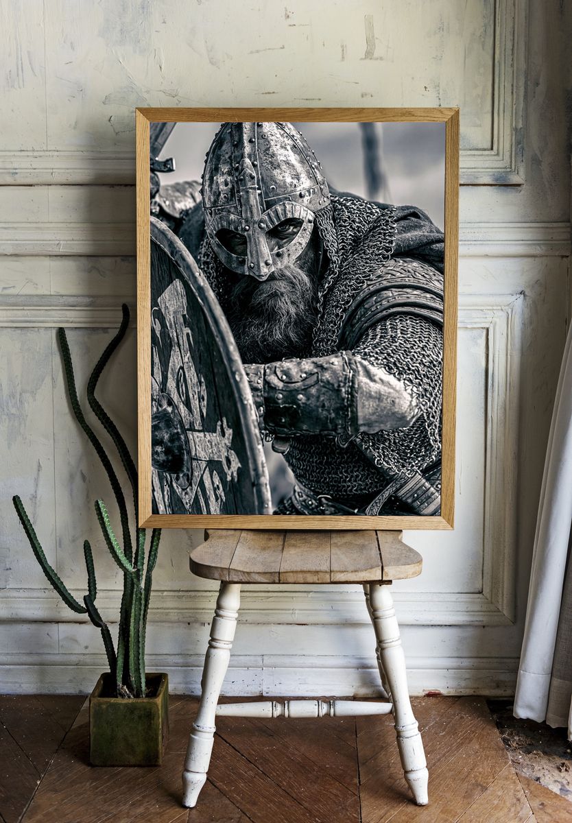 Viking Warrior Portrait Poster. — room view 1