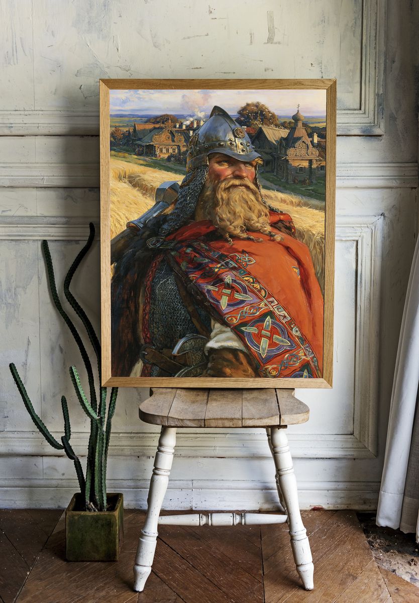 Viking Warrior Portrait Print. room preview