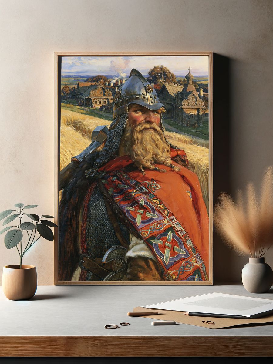 Viking Warrior Portrait Print. — room view 2