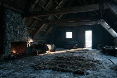 Viking Longhouse Interior Photography Poster. poster