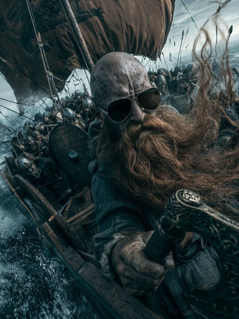Viking Sea Battle Photography Poster. poster — photography art