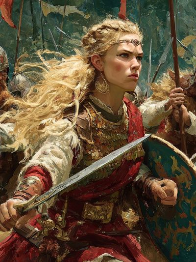 Viking Warrior Queen Illustration Poster. poster