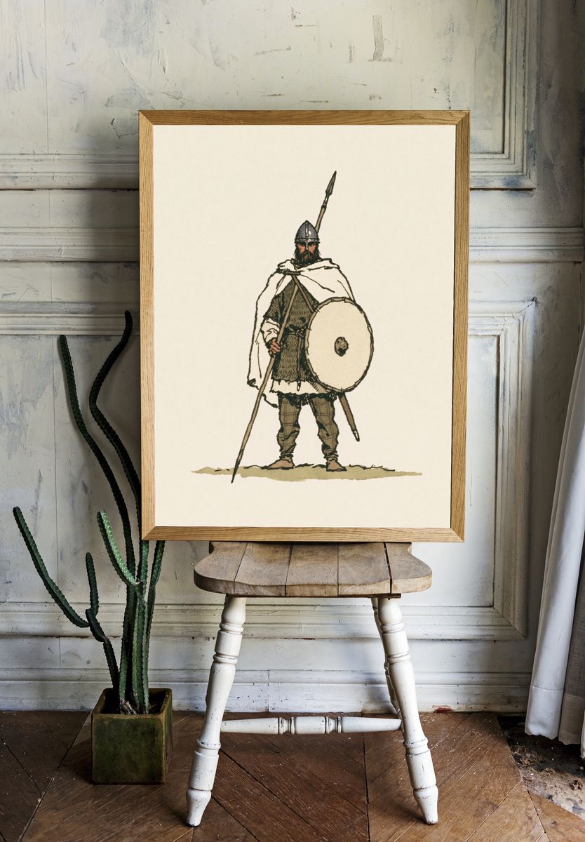 Viking Warrior Illustration Poster. — room view 1