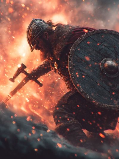 Viking Warrior Battle Poster. poster print