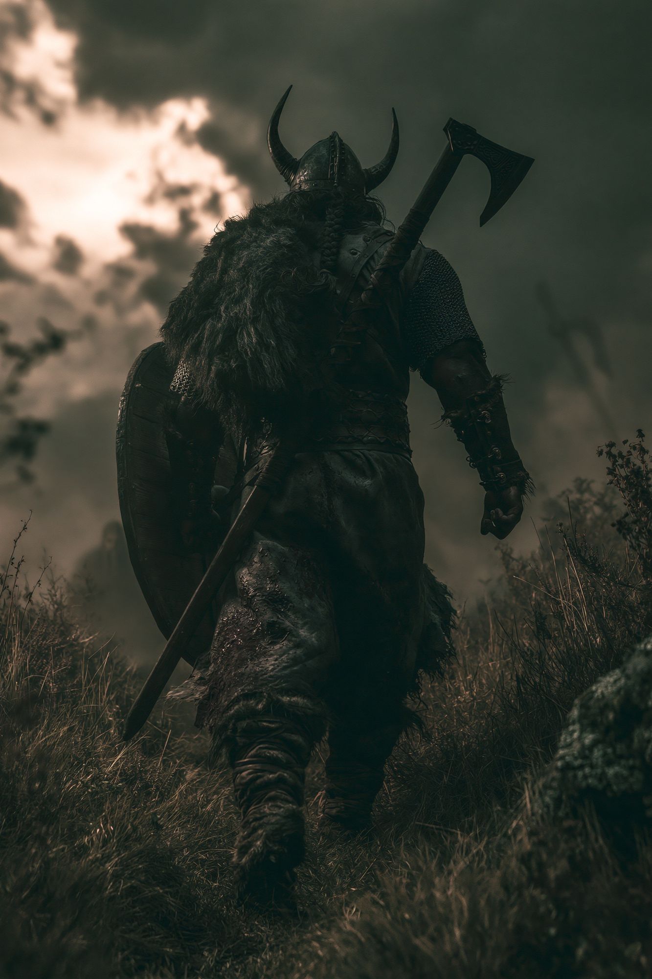 Viking Warrior Dark Fantasy Poster. poster — fine-art art