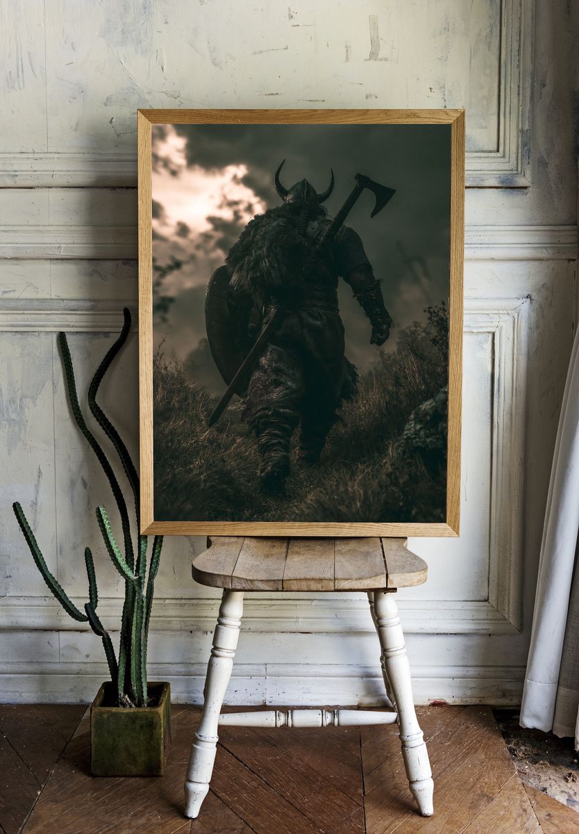 Viking Warrior Dark Fantasy Poster. — room view 1