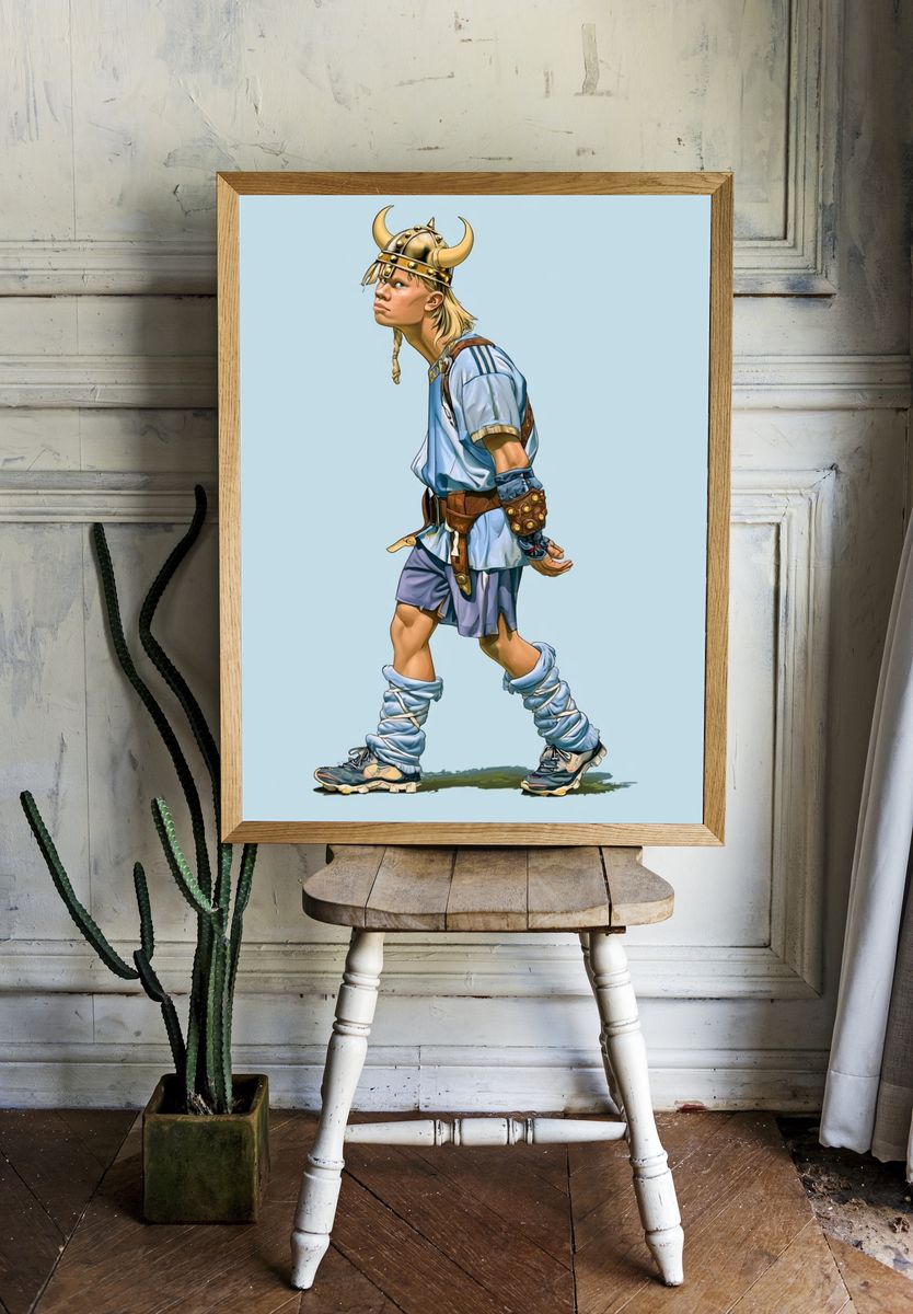 Viking Boy Illustration Poster. — room view 1