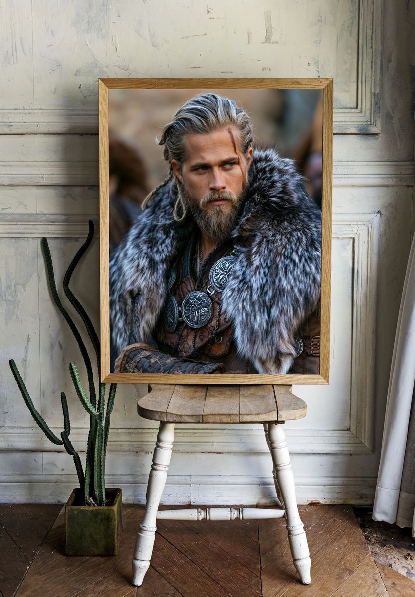 Viking Warrior Portrait Print. — room view 1