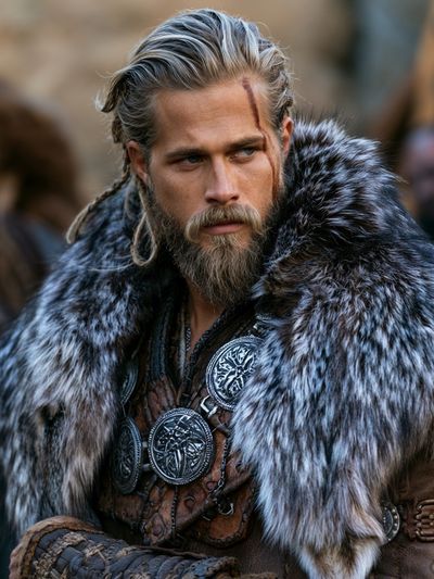 Viking Warrior Portrait Print. poster print