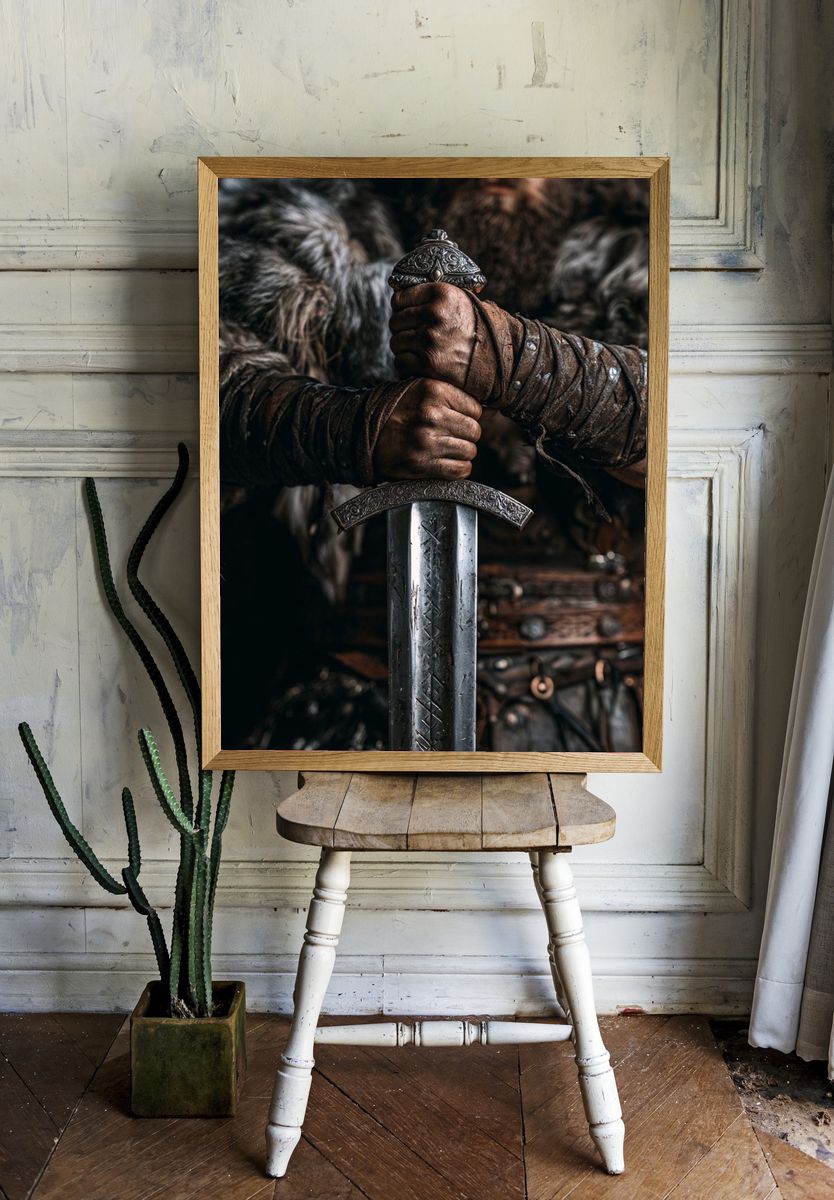 Viking Sword Grip Photography Poster. — room view 1