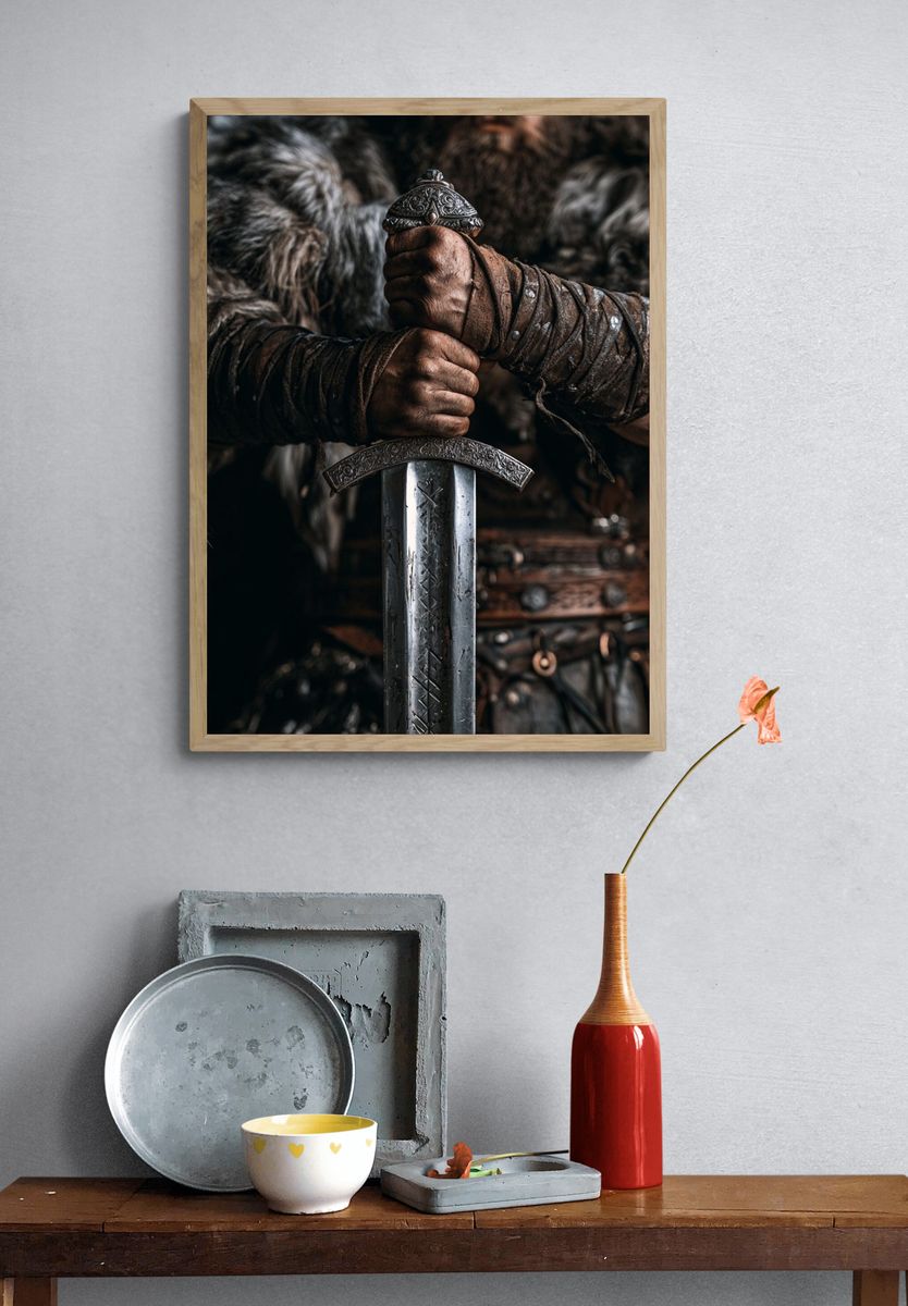 Viking Sword Grip Photography Poster. — room view 3