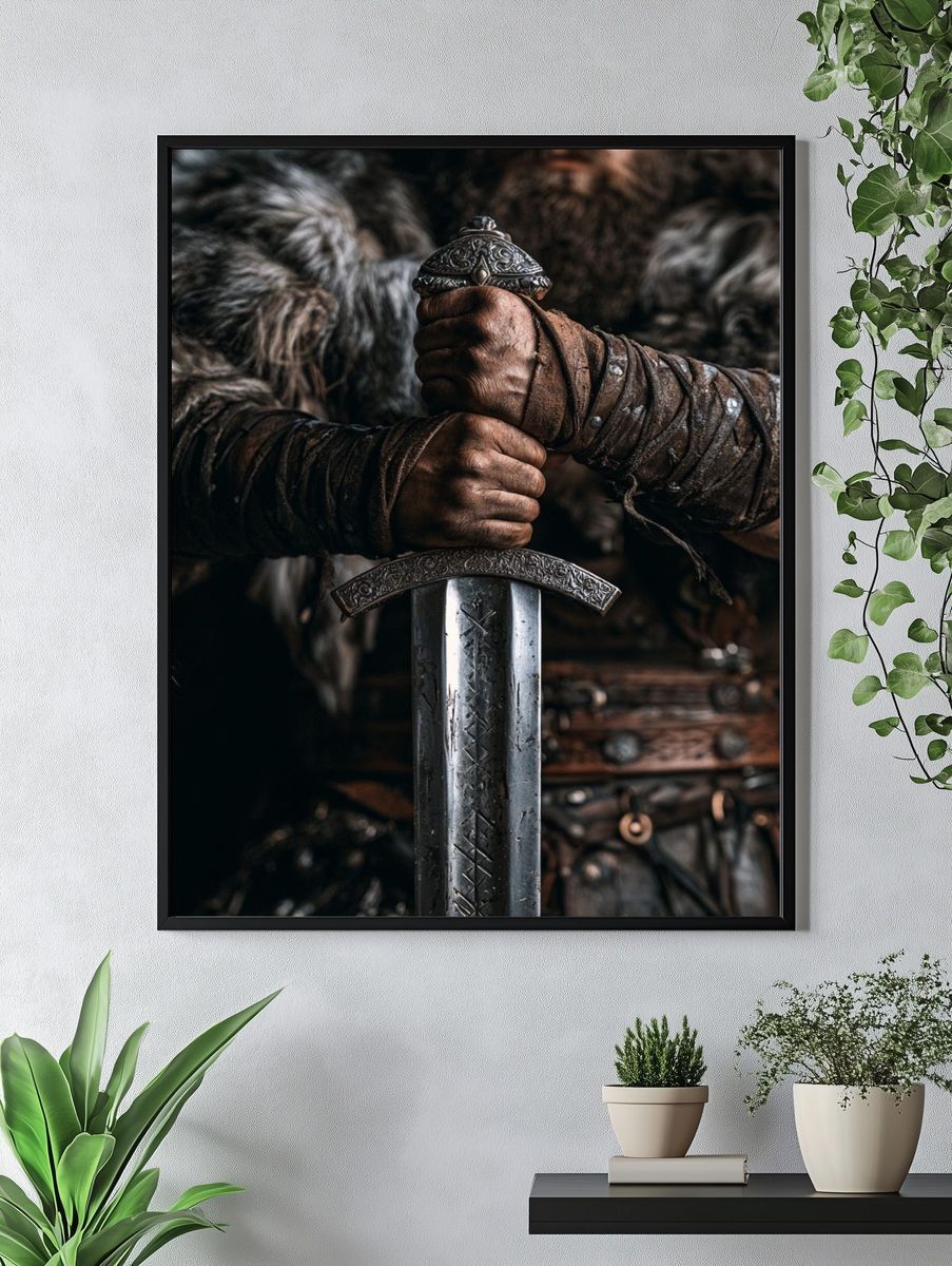 Viking Sword Grip Photography Poster. — room view 4