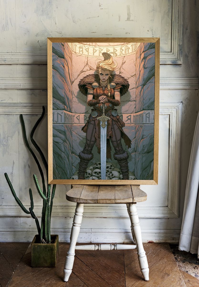 Viking Warrior Fantasy Illustration Poster. — room view 1