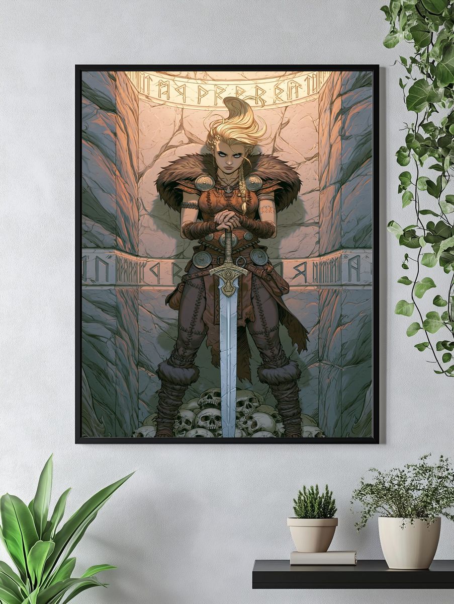 Viking Warrior Fantasy Illustration Poster. — room view 4
