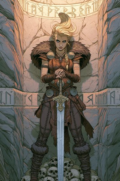 Viking Warrior Fantasy Illustration Poster.