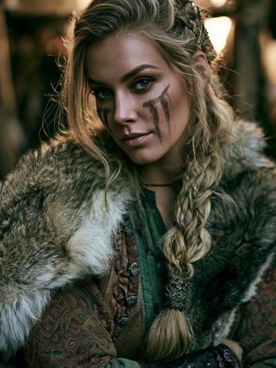 Viking Warrior Portrait Photography Poster. poster