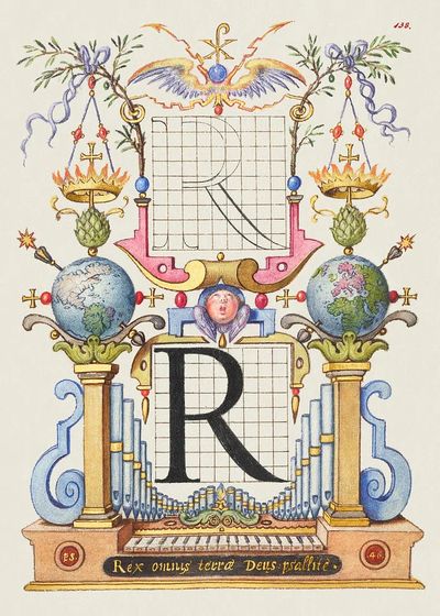 Guide Constructing Letter R Mira. poster print