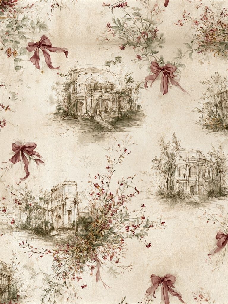Vintage Floral Sketch Pattern Print. poster — vintage art