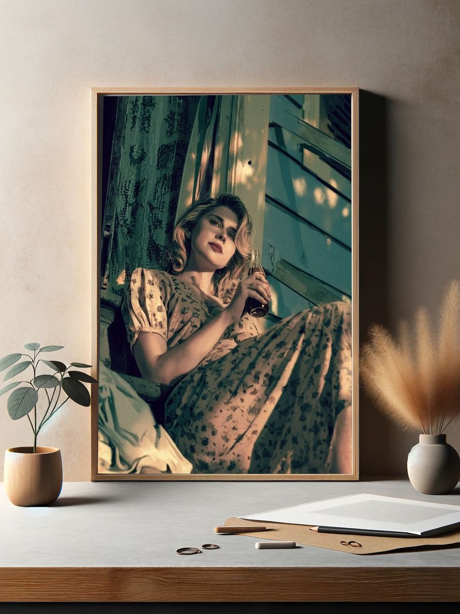 Vintage Woman Portrait Poster. — room view 2