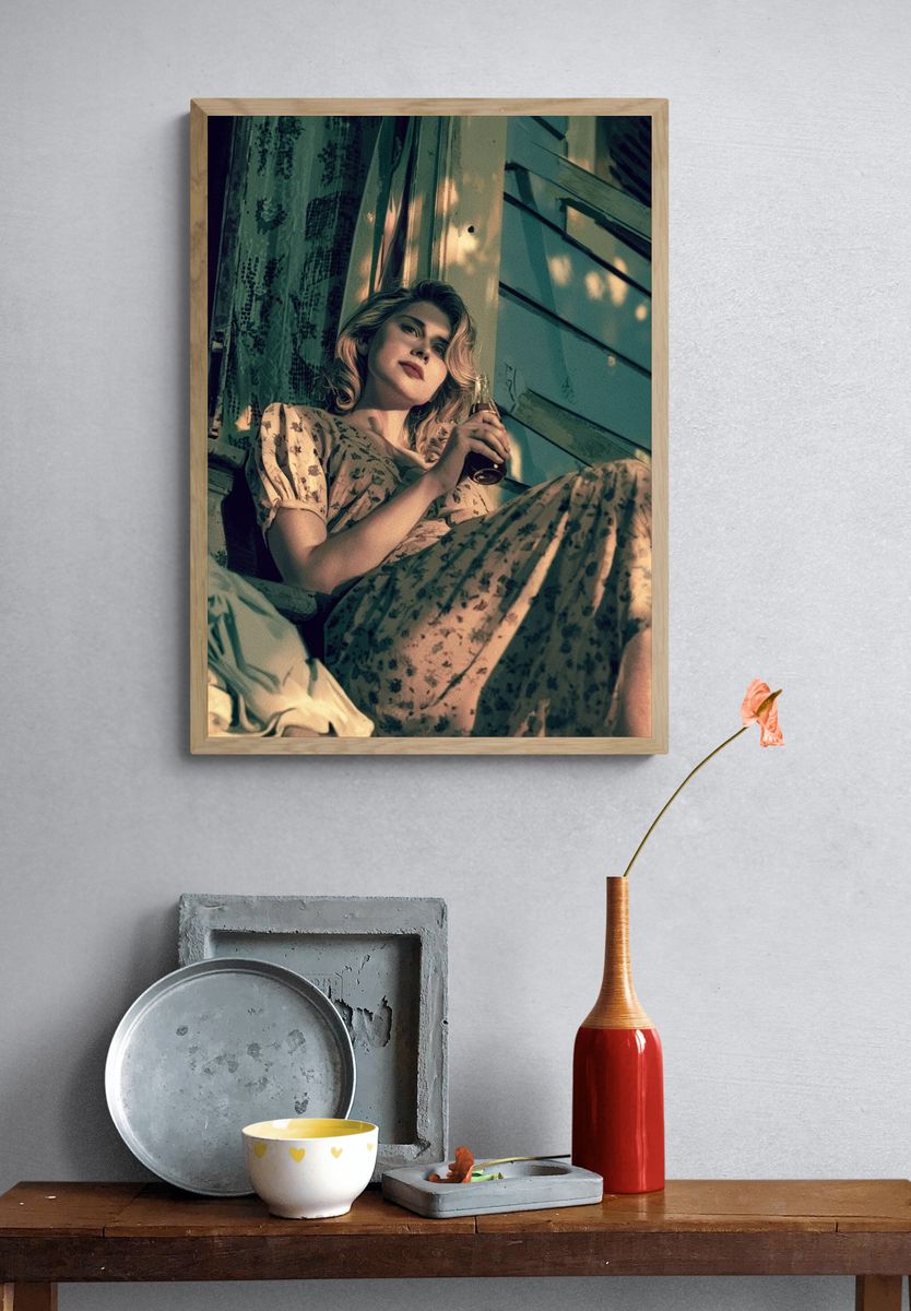 Vintage Woman Portrait Poster. — room view 3