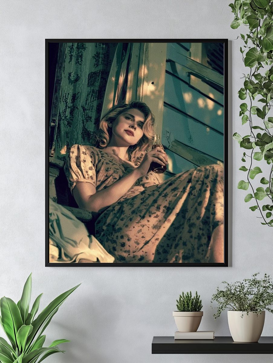 Vintage Woman Portrait Poster. — room view 4