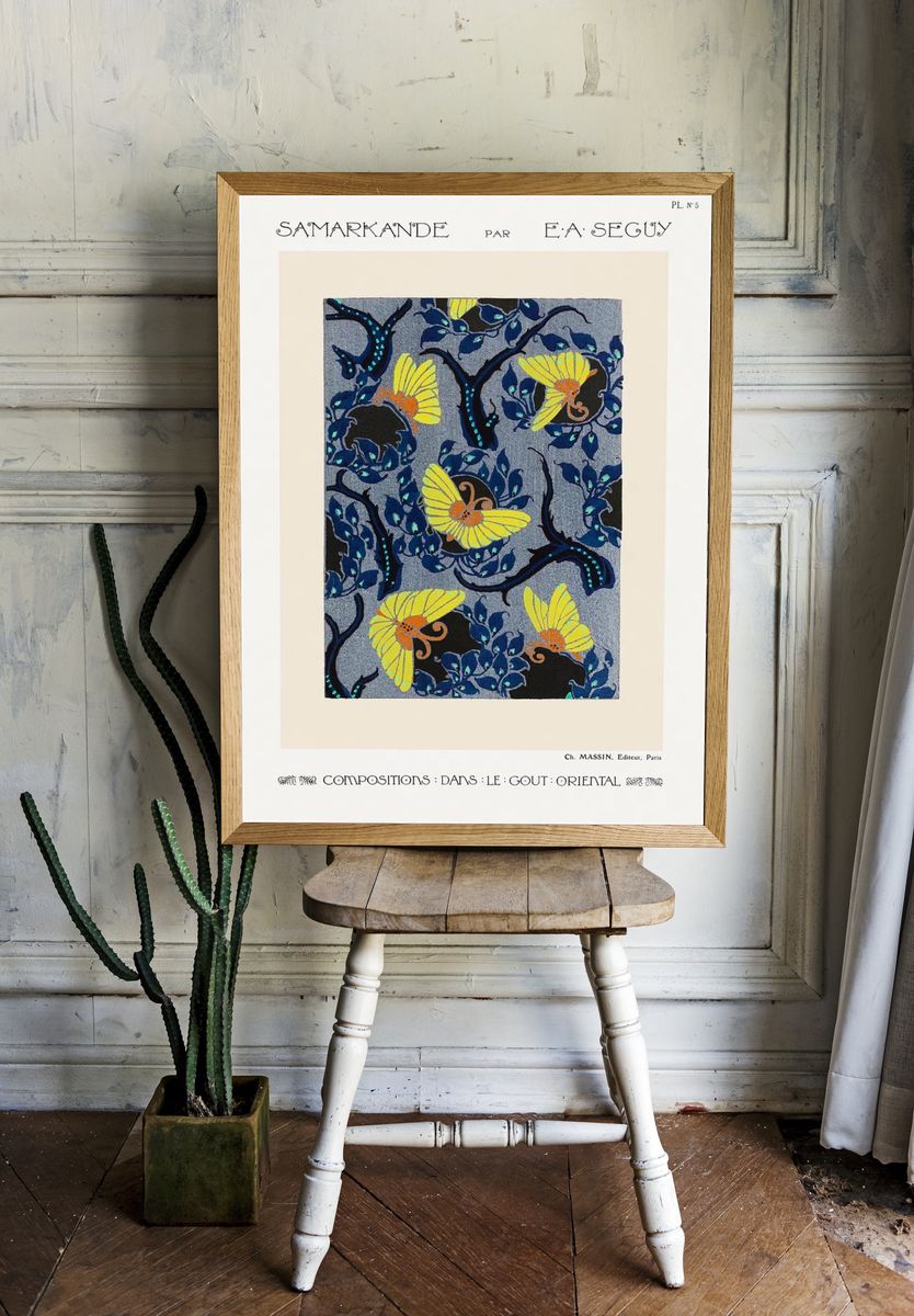 Butterfly pochoir pattern Art Nouveau. — room view 1