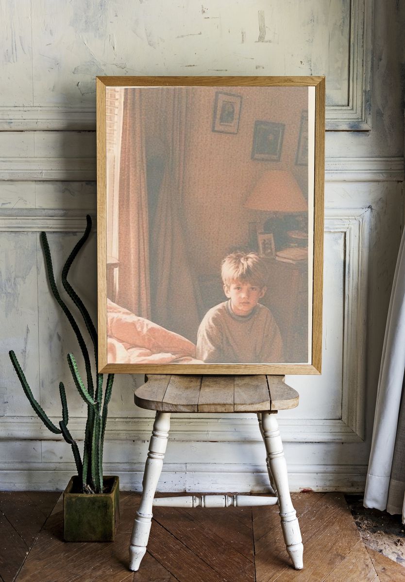 Vintage Bedroom Portrait Poster. — room view 1
