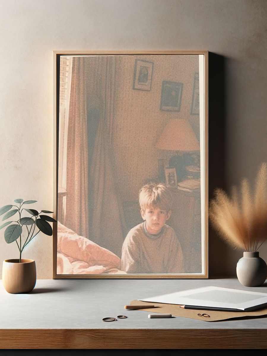 Vintage Bedroom Portrait Poster. — room view 2