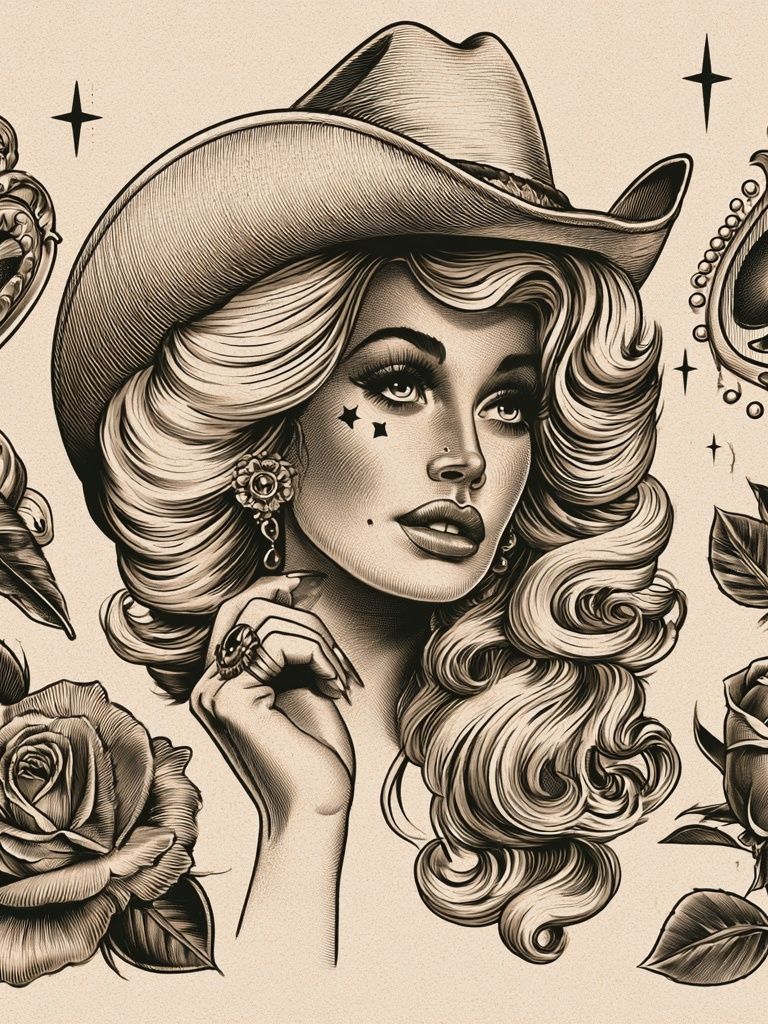 Cowgirl Pin-Up Vintage Poster. poster — vintage art