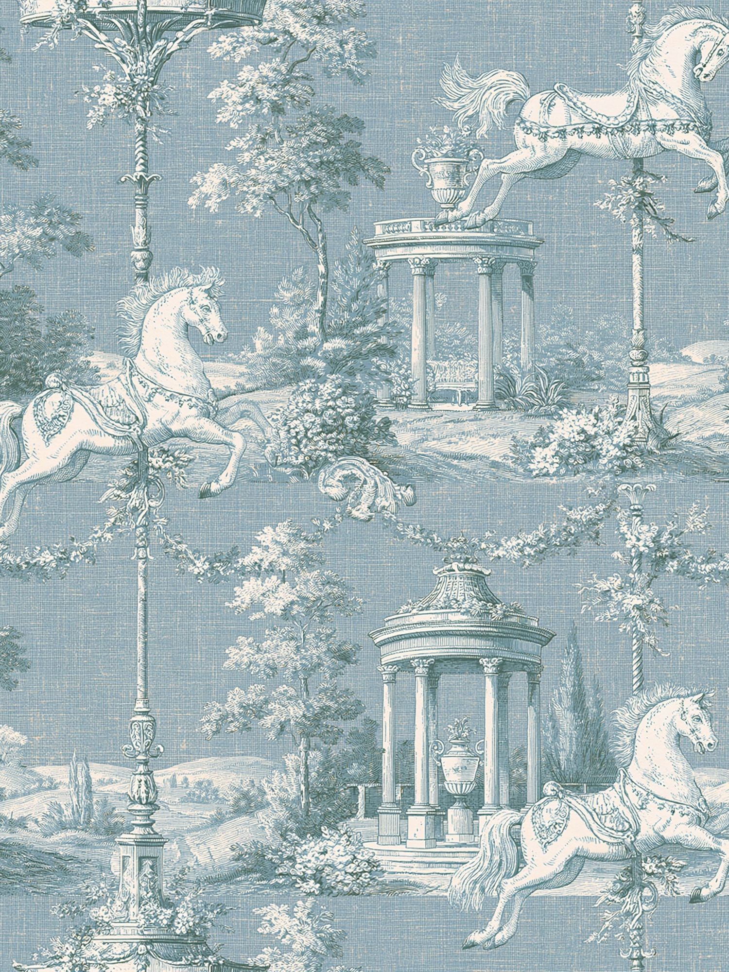 Toile de Jouy Horses Vintage Print. poster detail