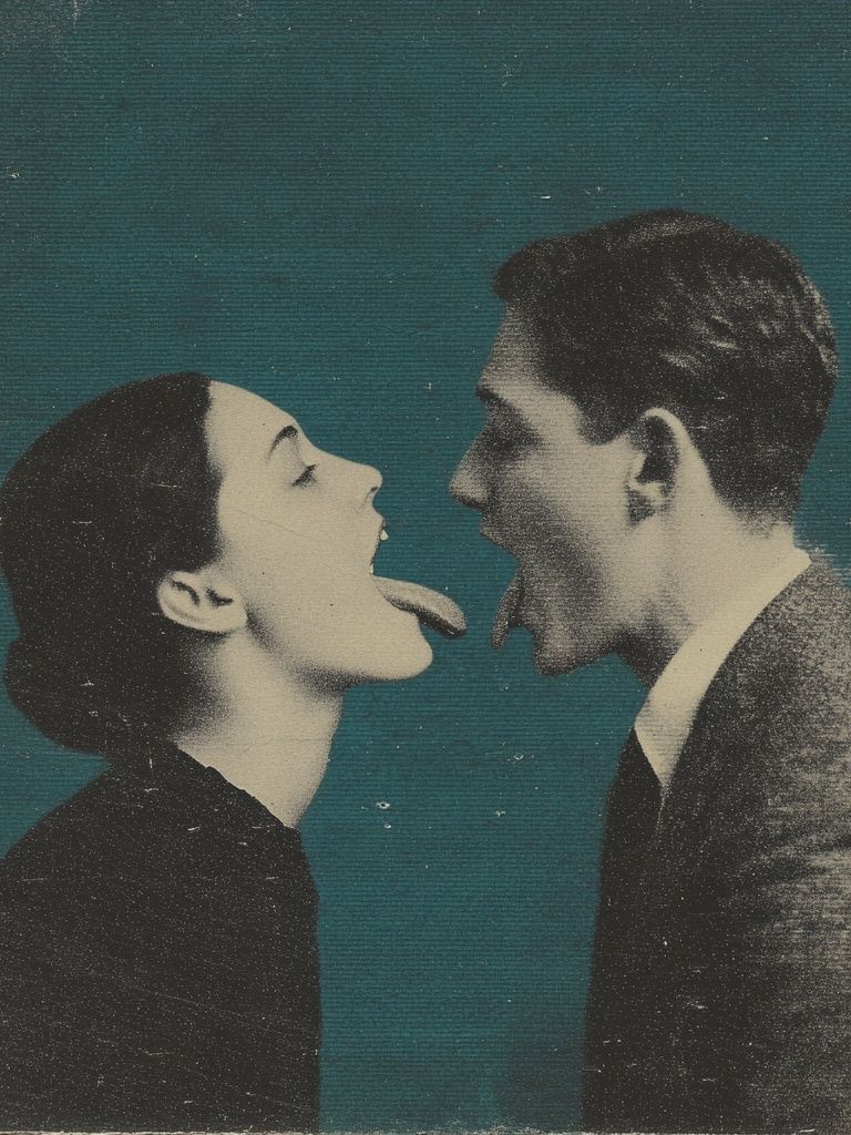 Vintage Tongue Kiss Poster. poster — vintage art