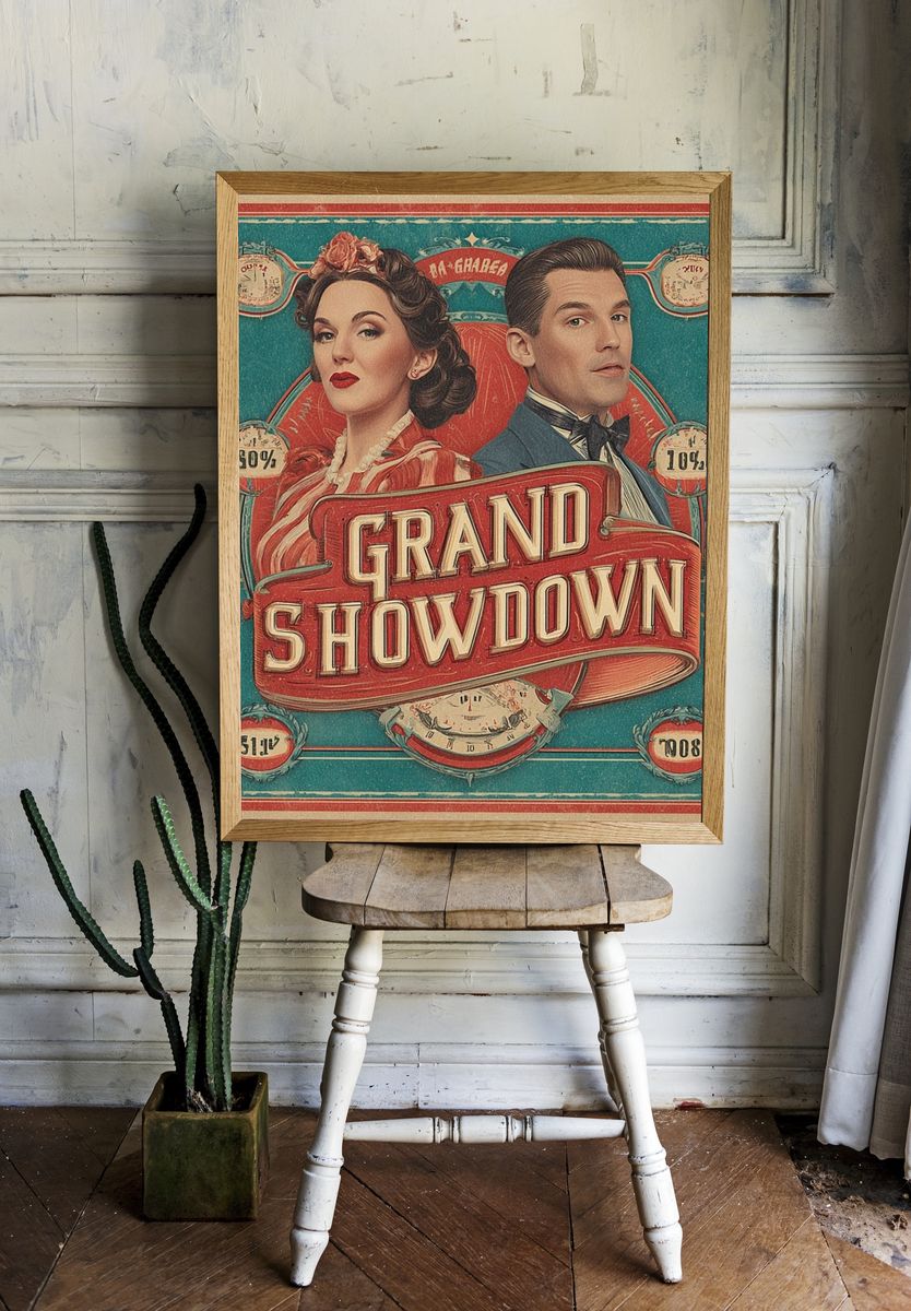 Grand Showdown Vintage Poster. — room view 1