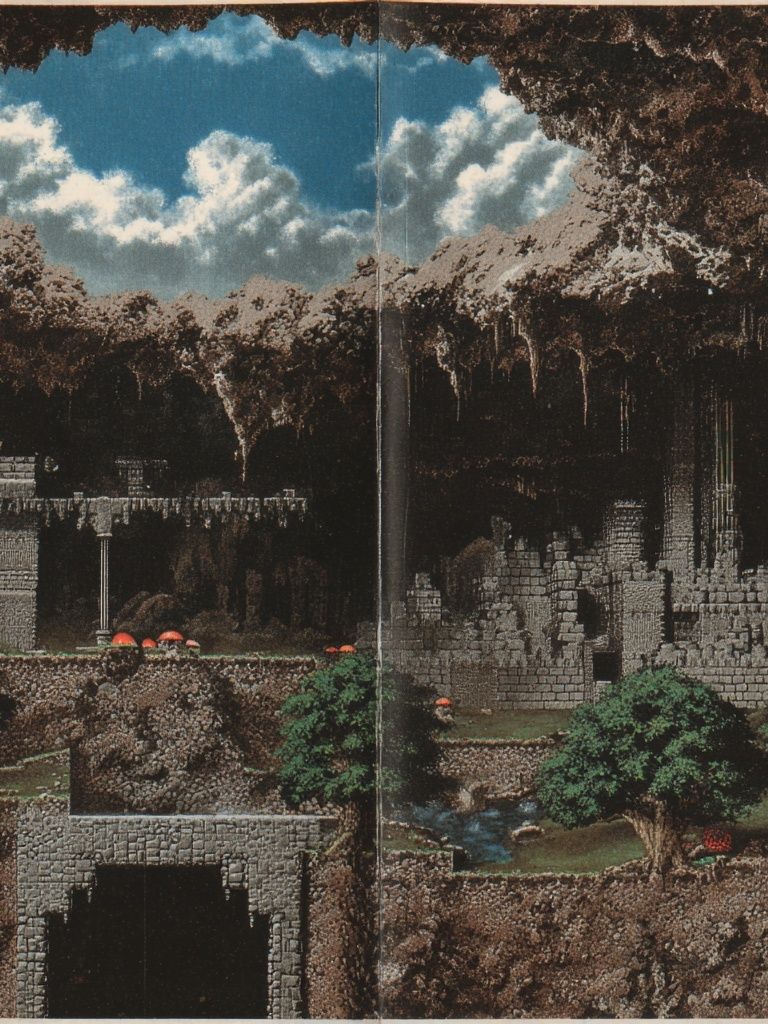 Fantasy Cave Ruins Vintage Print. poster — vintage art