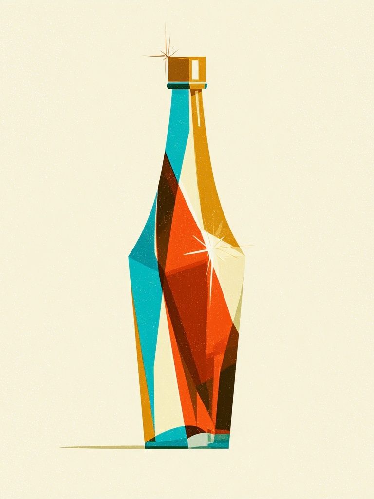 Geometric Bottle Vintage Poster. poster detail