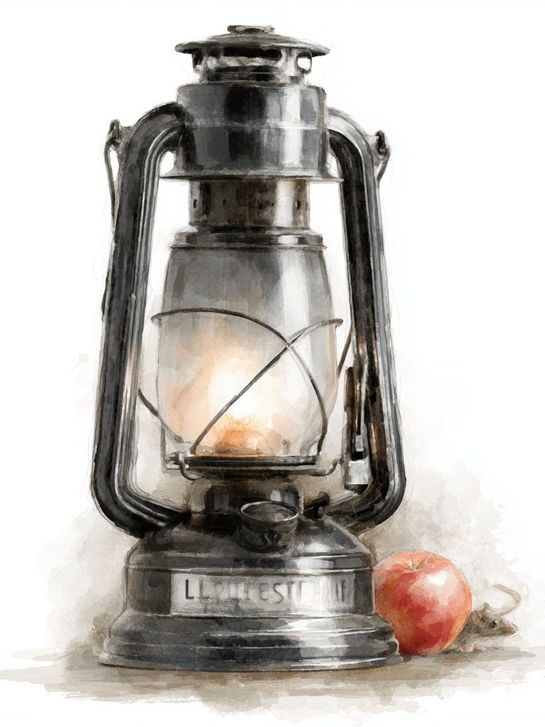 Vintage Lantern Still Life Print. poster detail