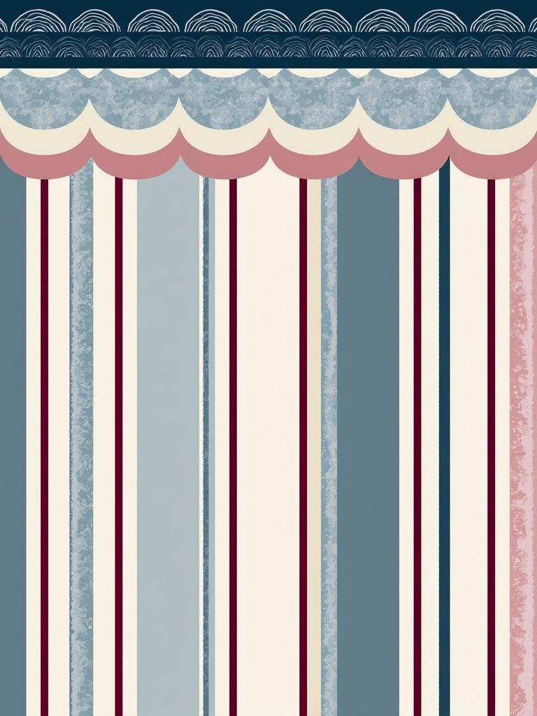 Scalloped Stripes Vintage Poster. poster — vintage art