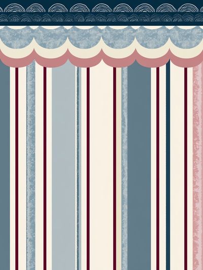 Scalloped Stripes Vintage Poster. poster