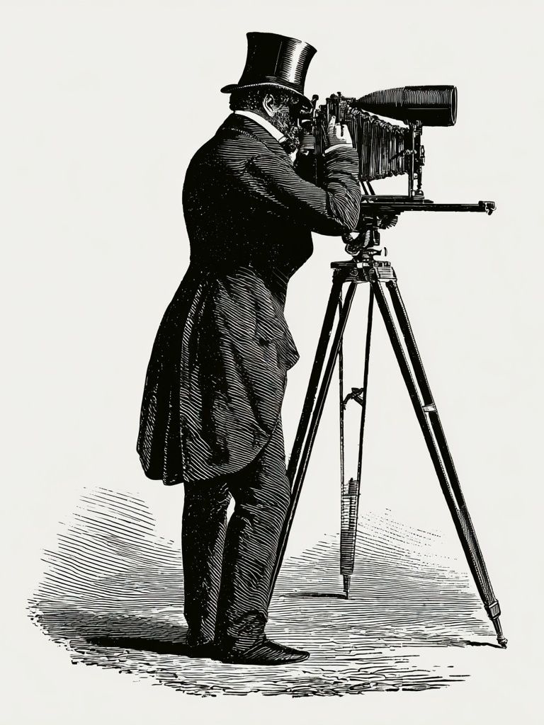 Vintage Photographer Illustration Poster. poster detail