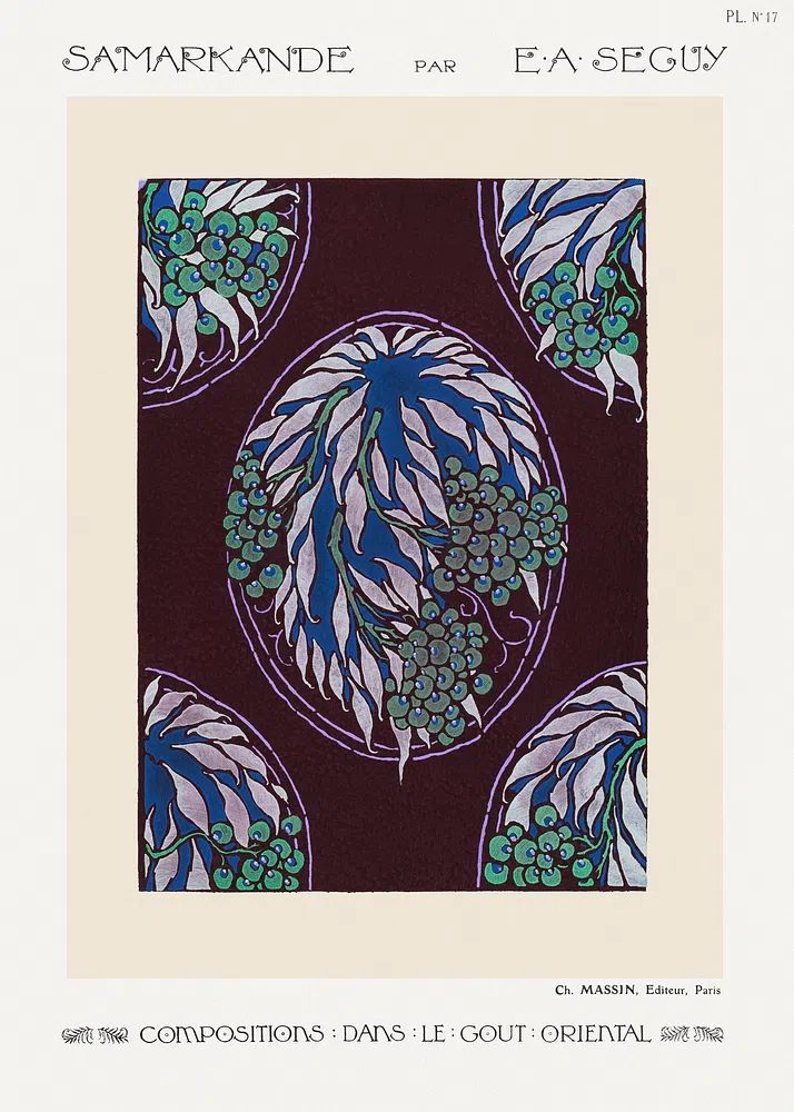 Fruit tree pattern Art Nouveau.