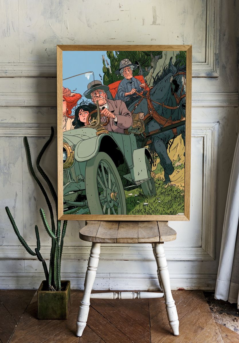 Vintage Horse Carriage Chase Poster. — room view 1
