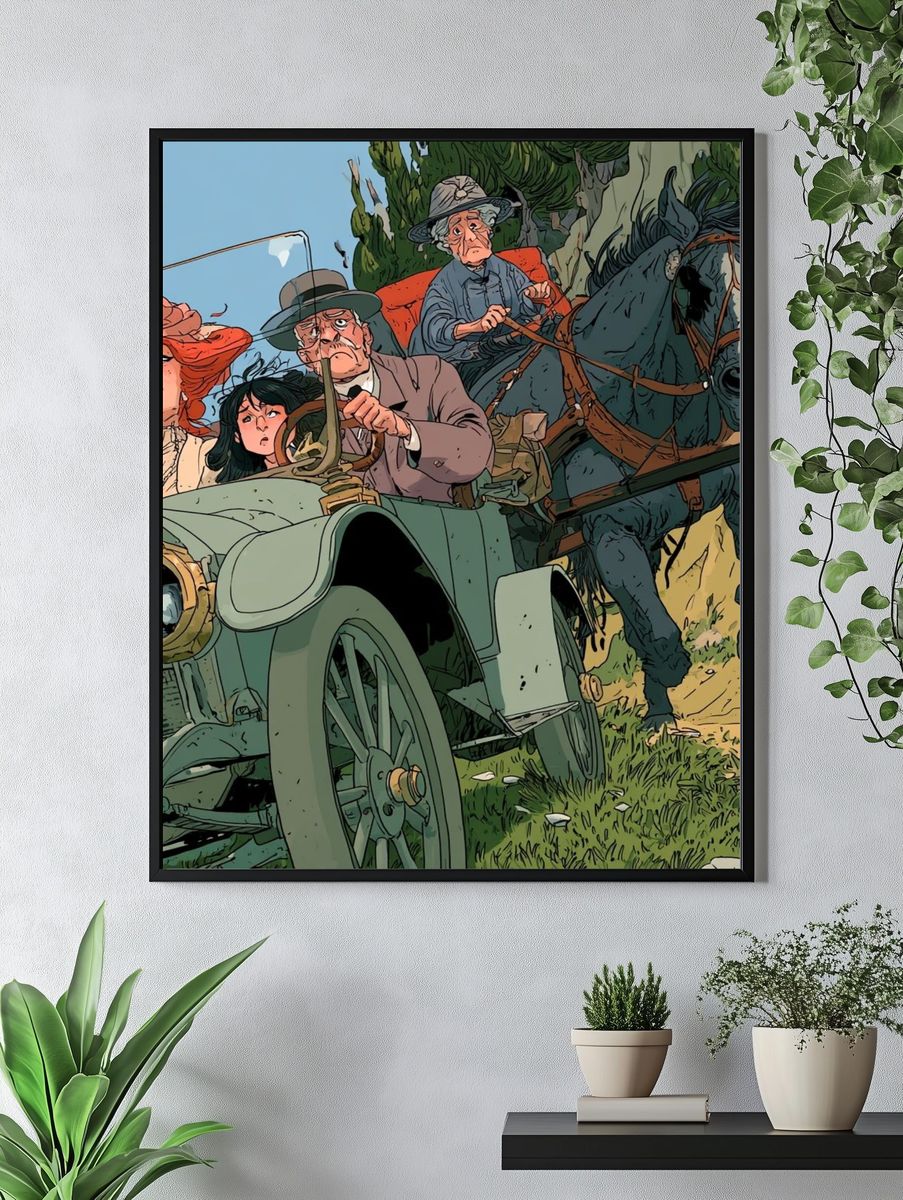 Vintage Horse Carriage Chase Poster. — room view 4