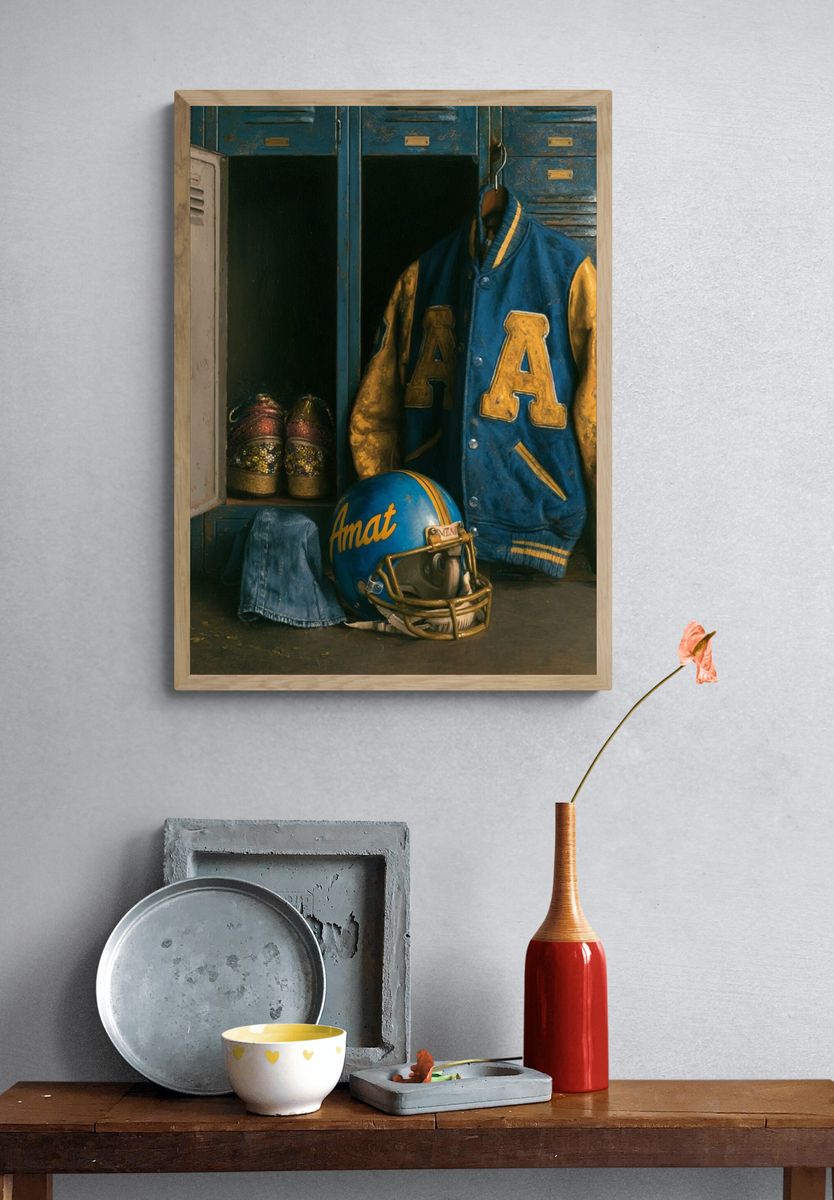 Vintage Varsity Locker Room Poster. — room view 3