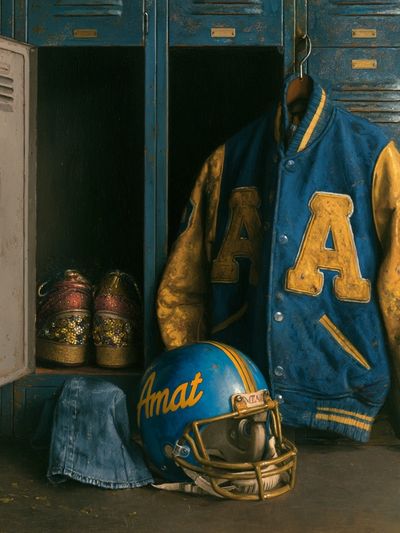 Vintage Varsity Locker Room Poster.