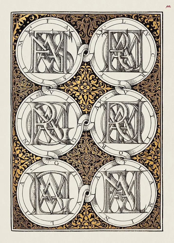 Superimposed Letters Spelling Names Illustrious. poster — vintage art