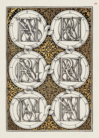 Superimposed Letters Spelling Names Illustrious. poster print