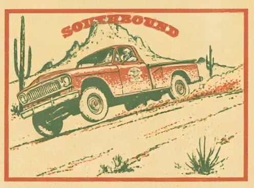 Southbound Desert Truck Vintage Poster. poster — vintage art