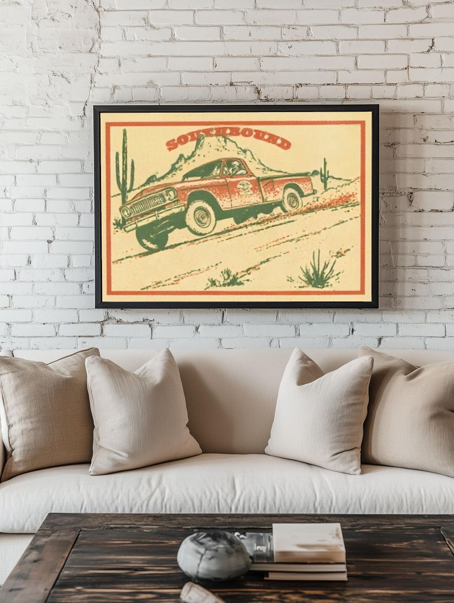 Southbound Desert Truck Vintage Poster. — room view 1
