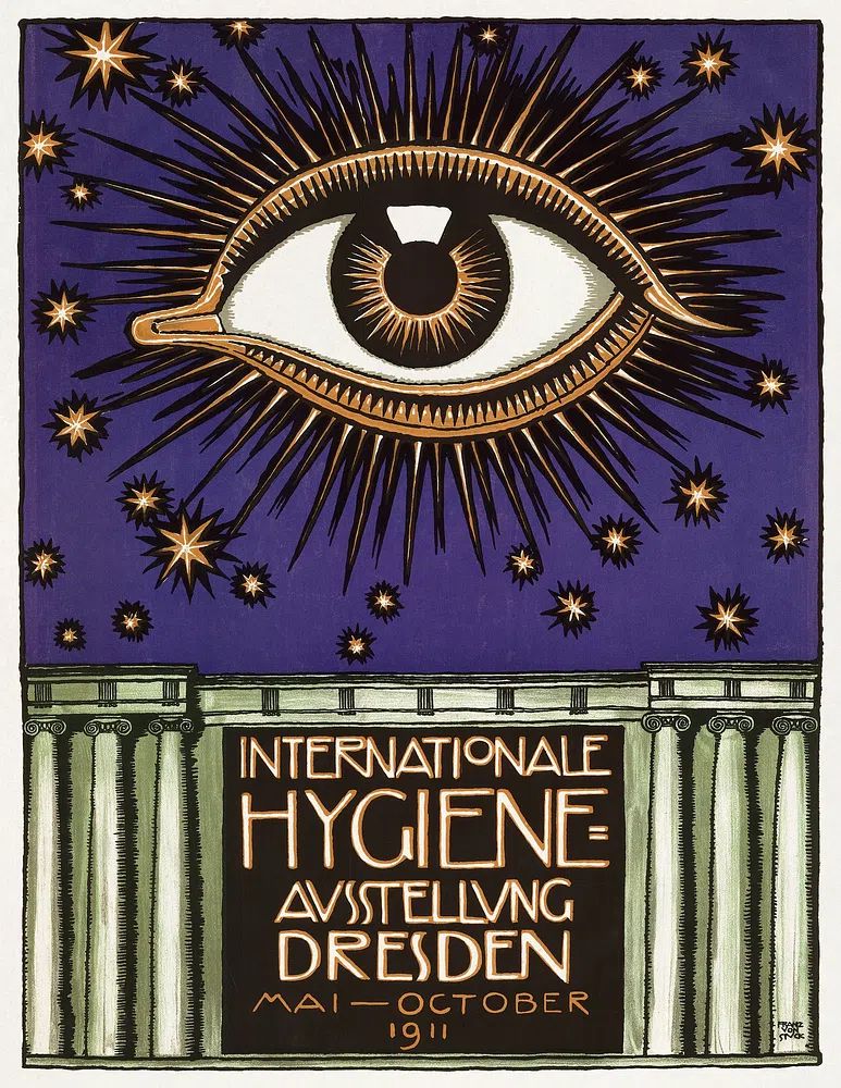 International Hygiene Exhibition Dresden (1911). poster — vintage art